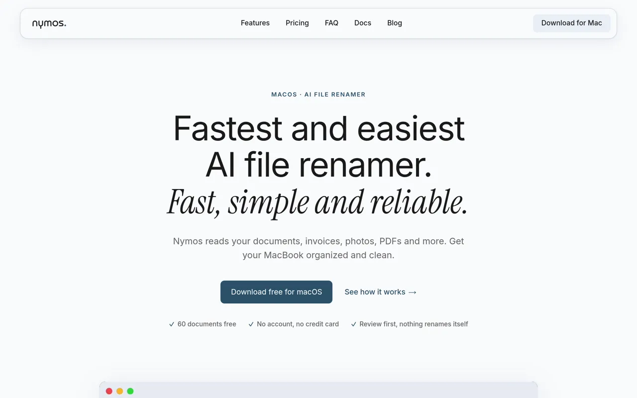 Screenshot of nymos
