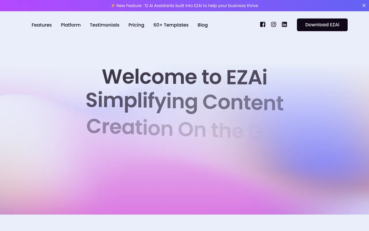 Screenshot of EZAi