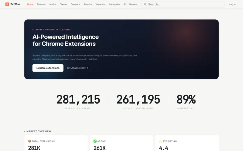 Screenshot of ExtWise