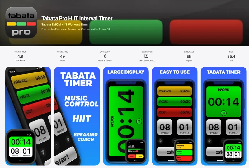 Tabata Pro HIIT Interval Timer screenshot