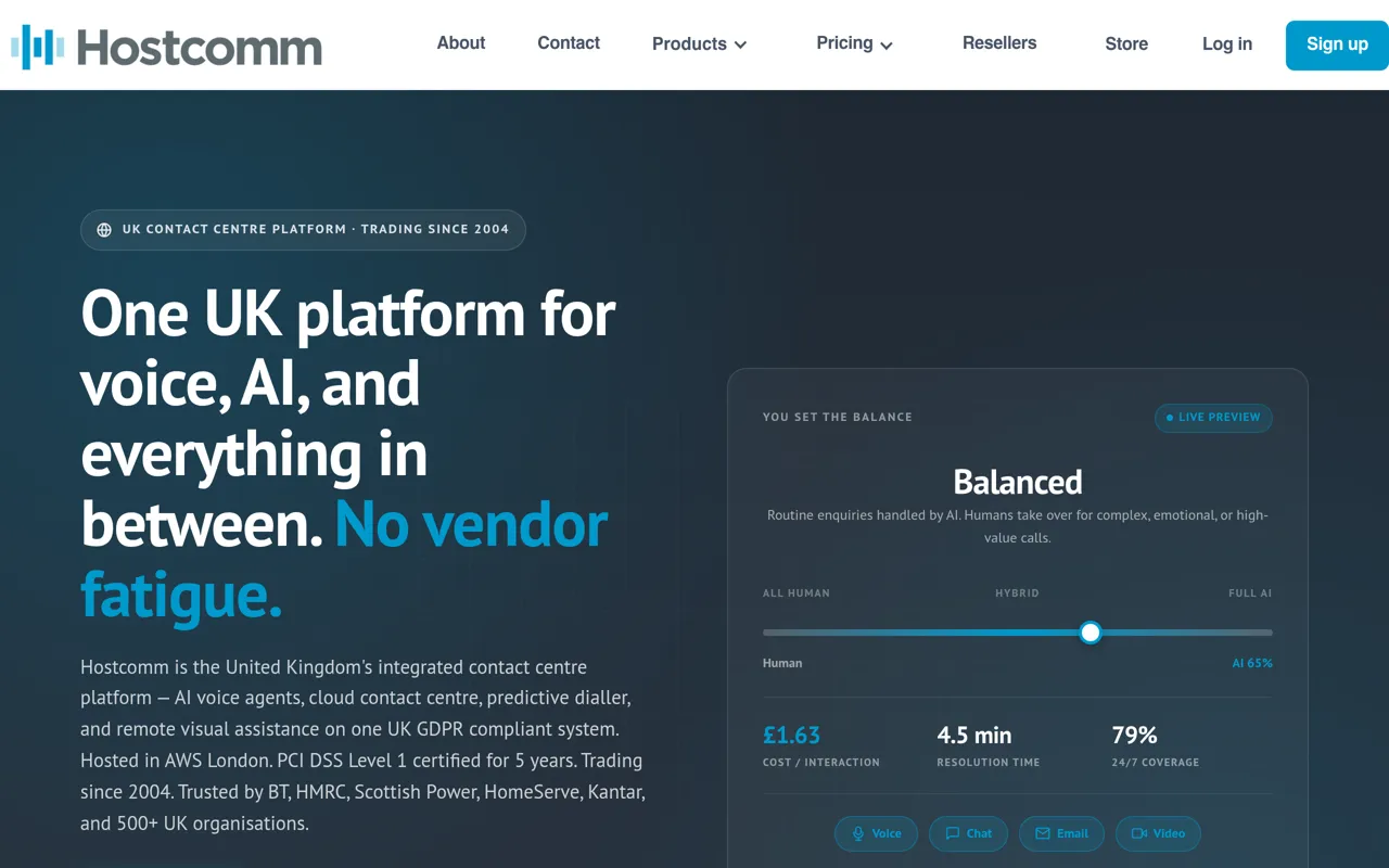 Screenshot of Hostcomm