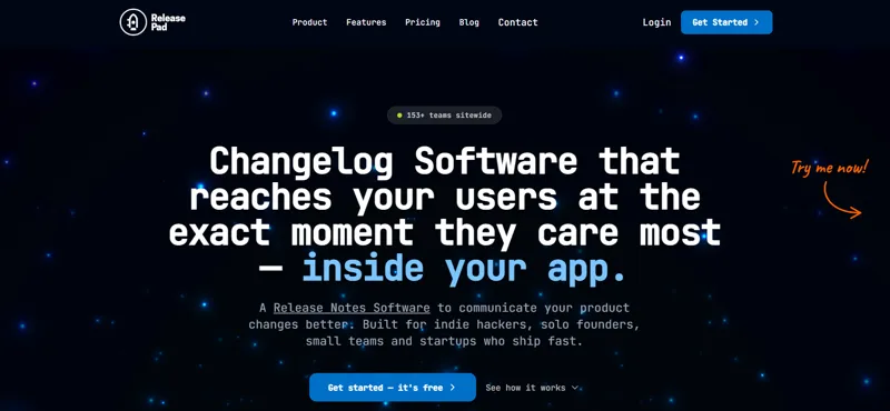 Screenshot of ReleasePad