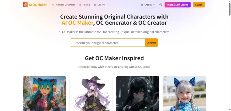 Screenshot of AI OC Maker