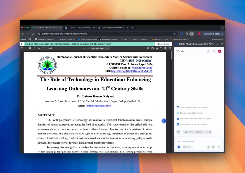 Screenshot of Slesh.ai