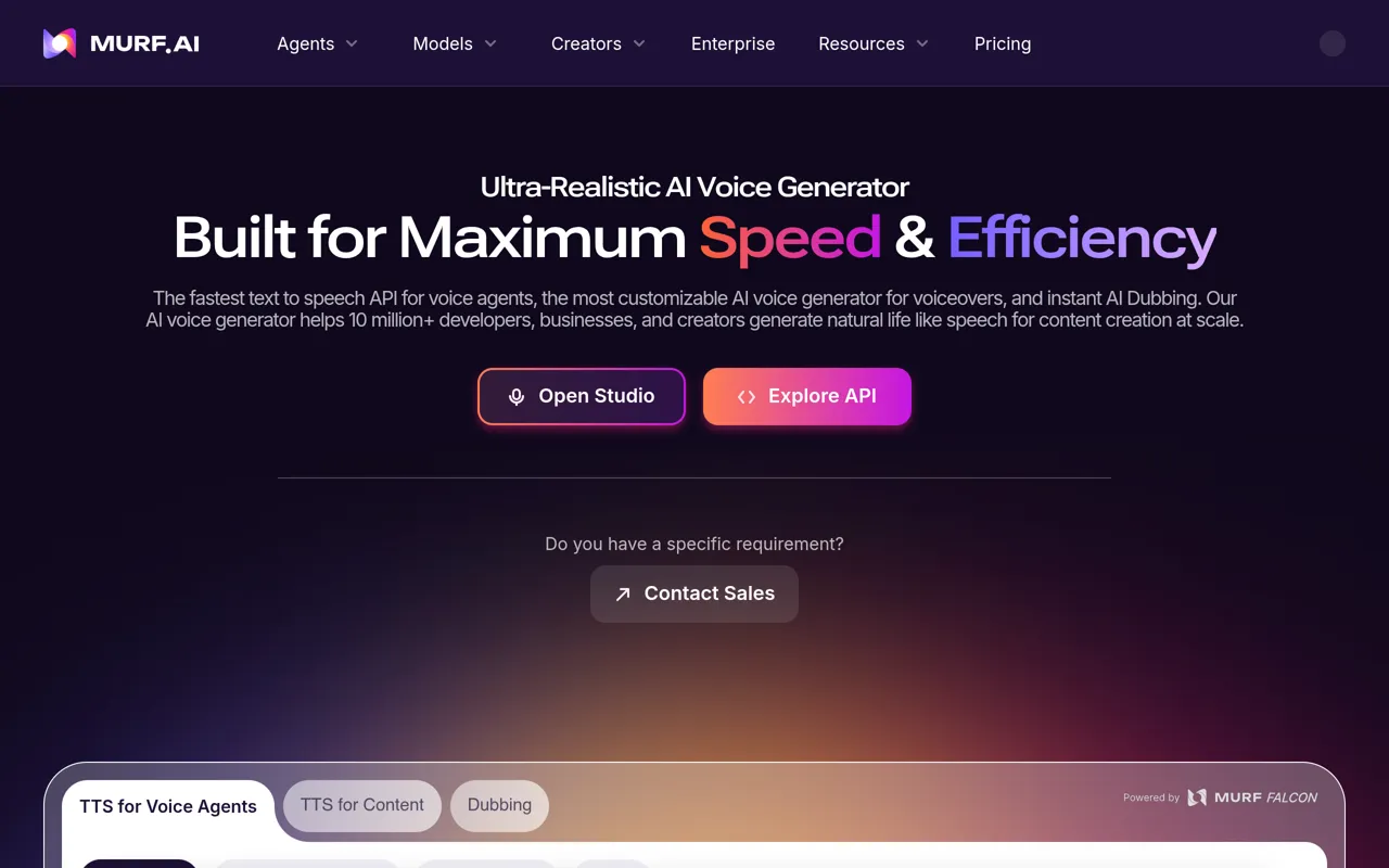 Screenshot of Murf AI