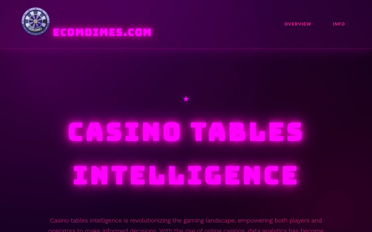 Screenshot of EcomDimes Casino Tables Intelligence