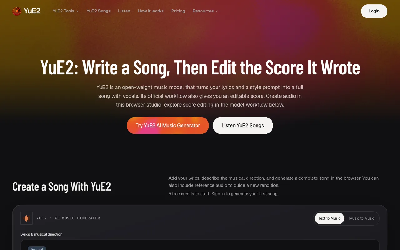 Screenshot of YuE2