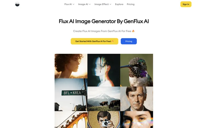 Screenshot of GenFlux AI