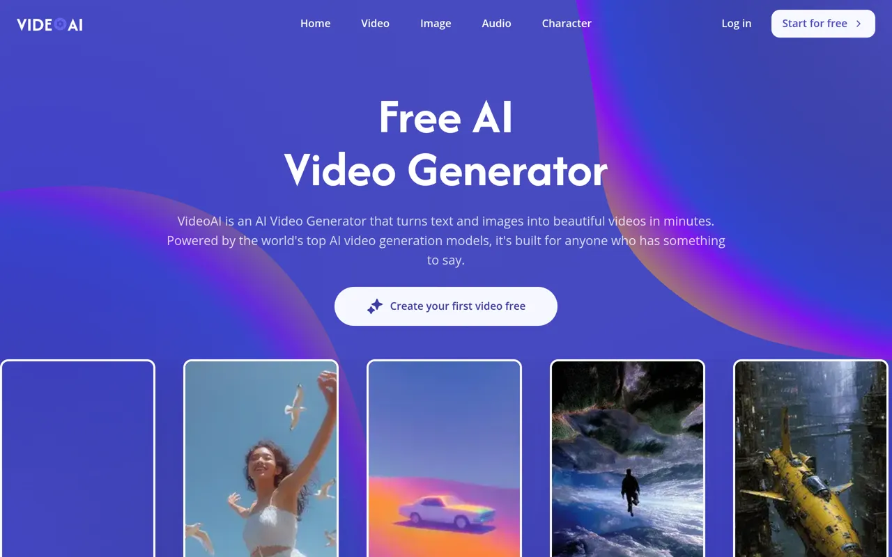 Screenshot of VideoAI