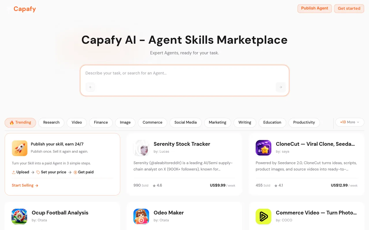 Screenshot of Capafy AI