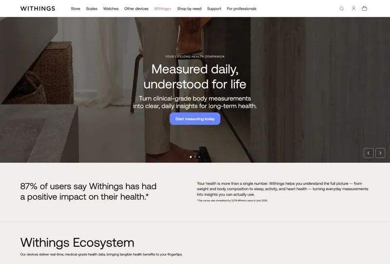 Screenshot of Withings