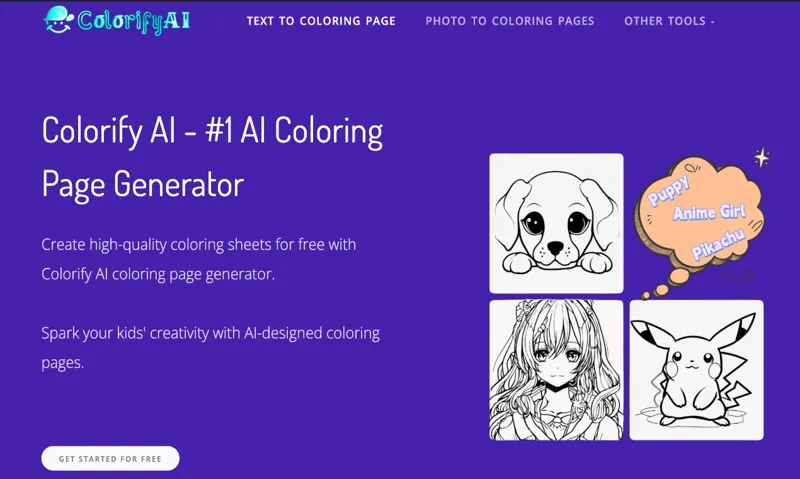 Screenshot of Colorify AI