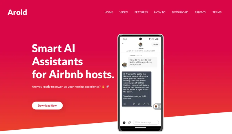 Screenshot of Arold - AI Assistant for Airbnb