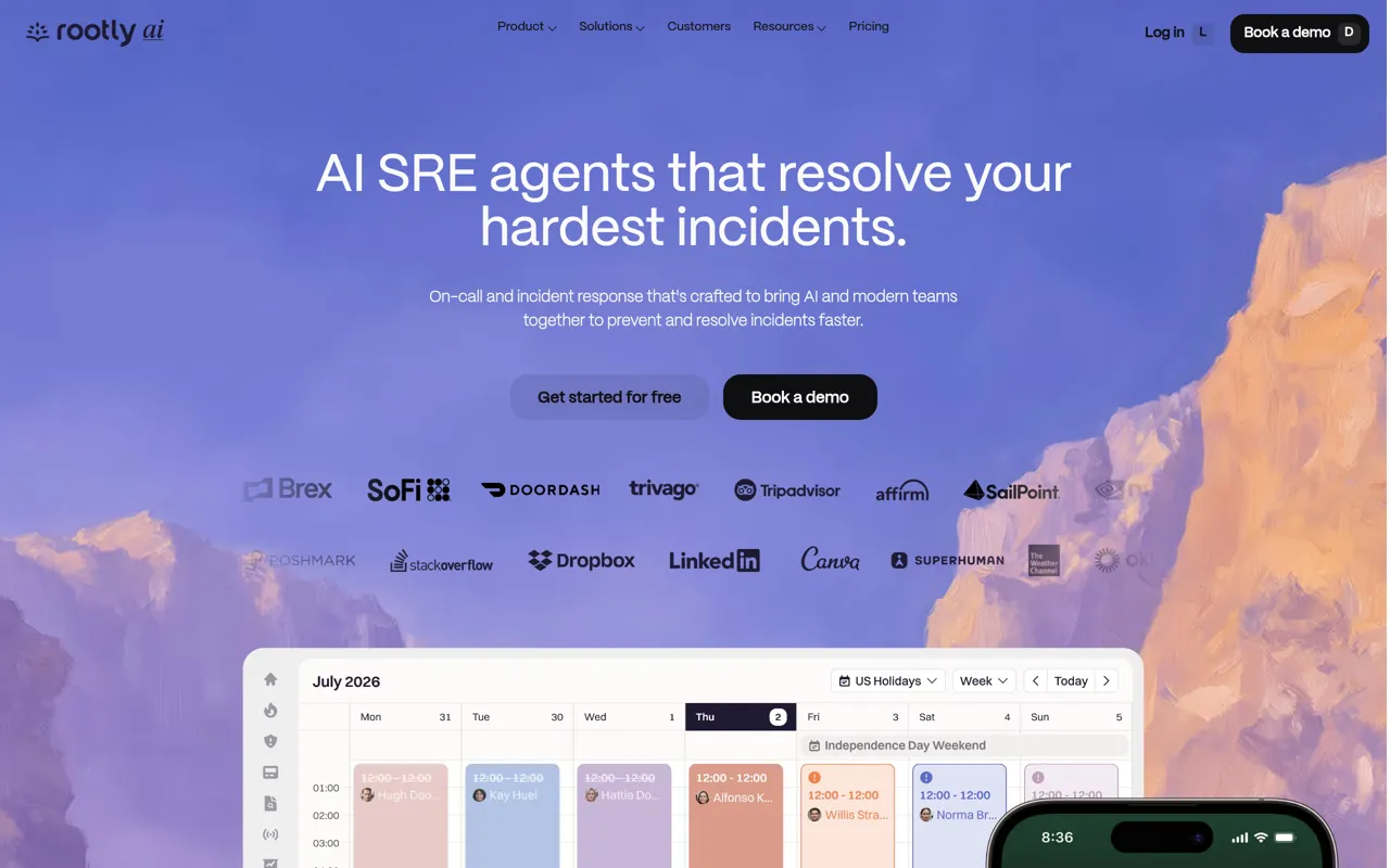 Screenshot of Rootly