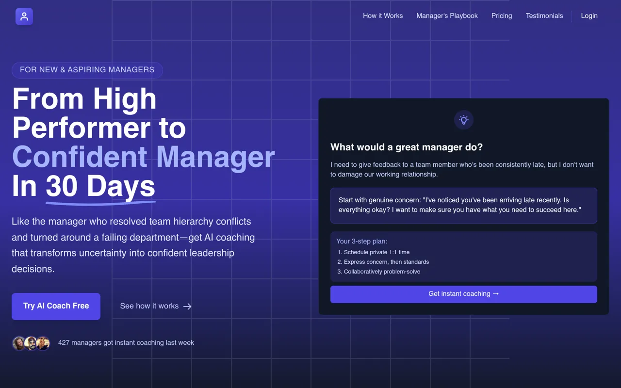 Screenshot of AI Manager Coach