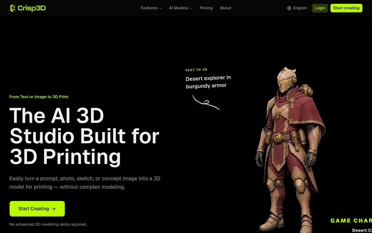 Screenshot of Crisp3D