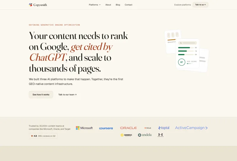 Screenshot of Copysmith