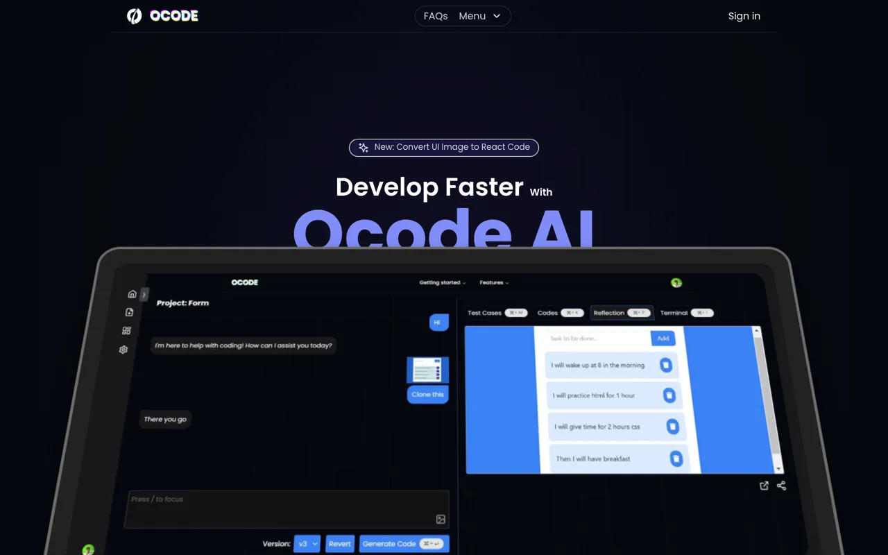 Screenshot of Ocode